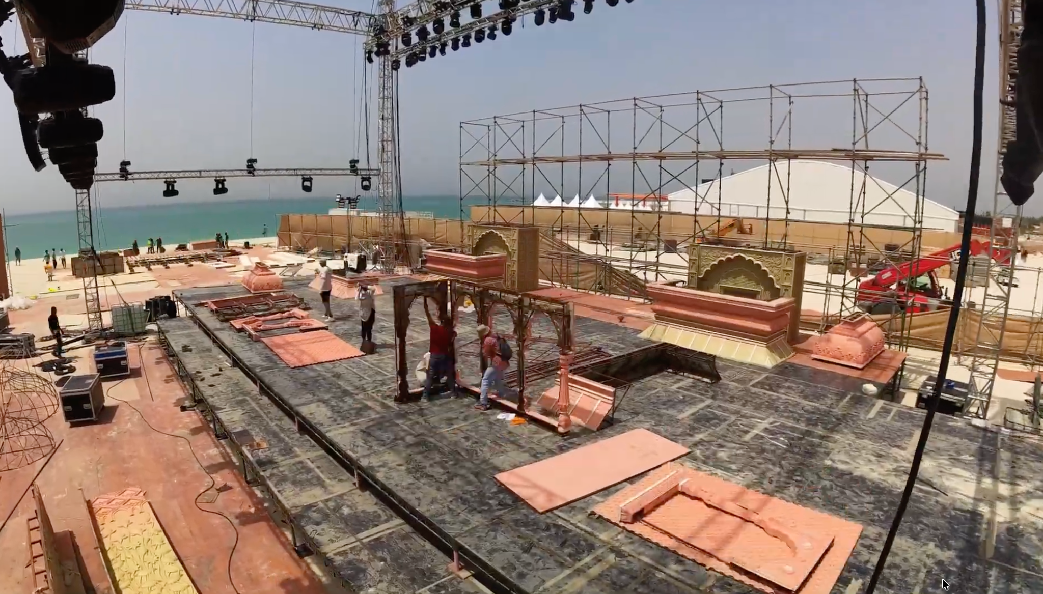 Stage construction in progress