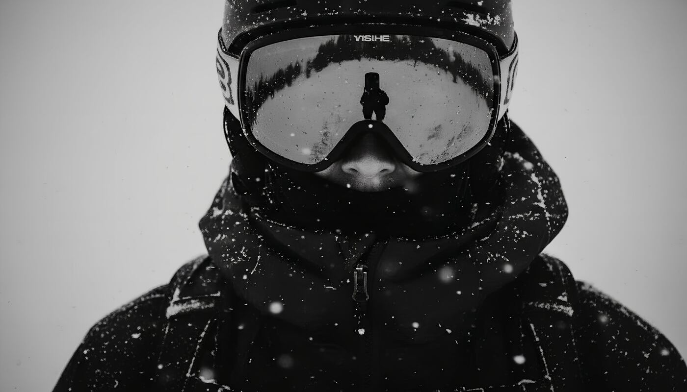 Monochrome AI snow sport campaign